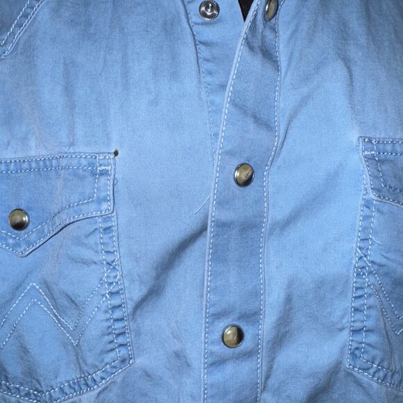 Wrangler Retro Premium Blue Large Work Shirt - Picture 3 of 9